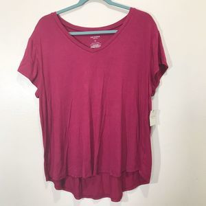 Arizona NWT V-Neck Basic Maroon Tee Size XL
